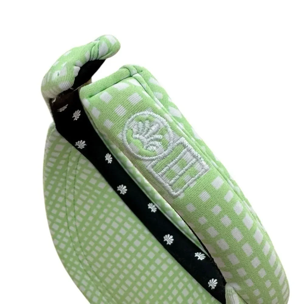 Lele Sadoughi Pistachio Gingham x Solid & Striped Printed Hard visor NWOT